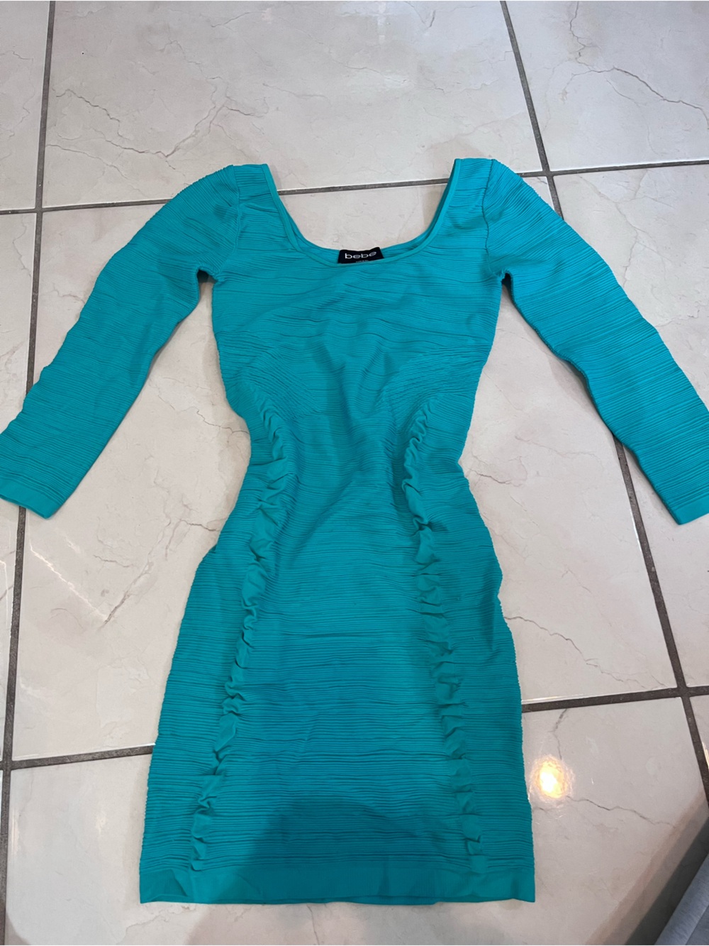 bebe Teal Scoop-Neck Bodycon Dress